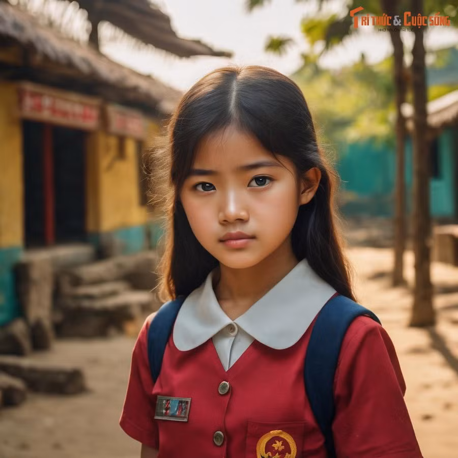 Chân dung khả ái của một nữ sinh Việt Nam.