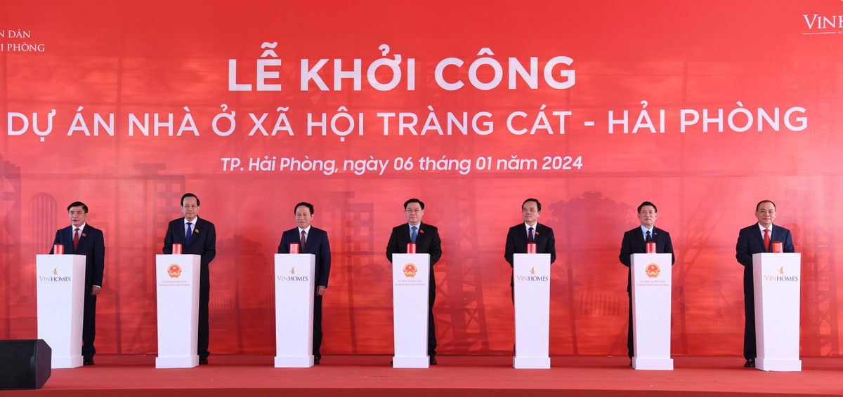 Chu tich Quoc hoi Vuong Dinh Hue du Le khoi cong du an nha o xa hoi tai TP. Hai Phong-Hinh-2