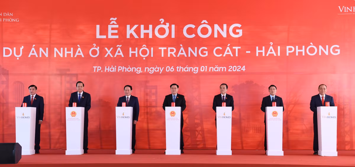 Chu tich Quoc hoi Vuong Dinh Hue du Le khoi cong du an nha o xa hoi tai TP. Hai Phong-Hinh-2