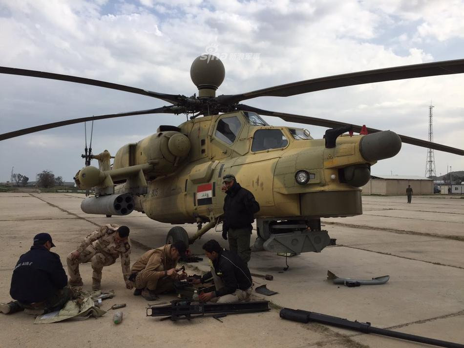 Loại trực thăng tấn công nguy hiểm này của Iraq đã lần đầu tiên được xuất hiện thực chiến trong cuộc tấn công của quân đội Iraq vào phiến quân IS ở Ramadi. Nguồn ảnh: Sina.