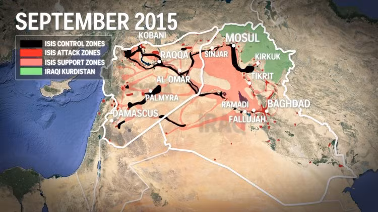 Sau khi bành chướng đủ lớn ở Trung Đông, IS thậm chí còn "xuất khẩu chủ nghĩa khủng bố" của chúng sang Bắc Phi và sang Đông Nam Á. Nhiều chuyên gia phân tích cho rằng chính hành động của IS đã khiến nhiều cường quốc trên thế giới muốn thẳng tay tiêu diệt tổ chức này trước khi chúng vươn vòi bạch tuộc ra ngoài tầm kiểm soát của phương Tây. Nguồn ảnh: BI.
