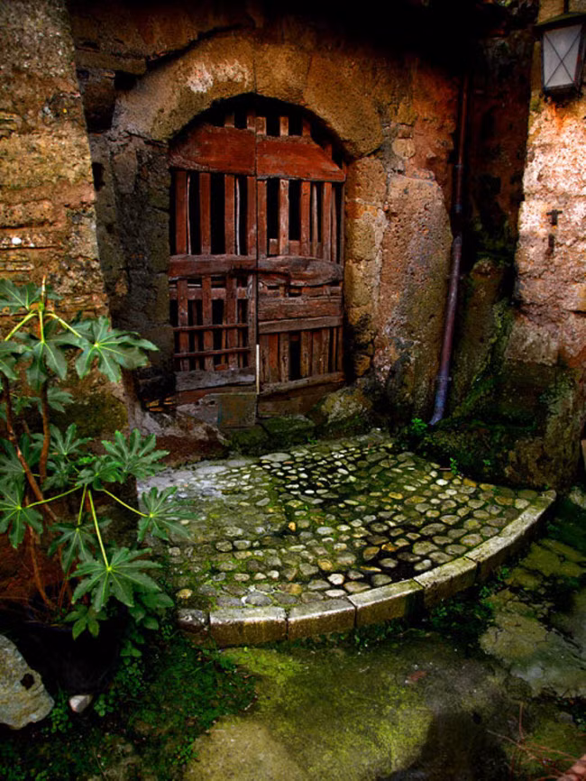 Ngôi nhà bỏ hoang đẹp như trong truyện cổ tích ở Calcata, Italia.