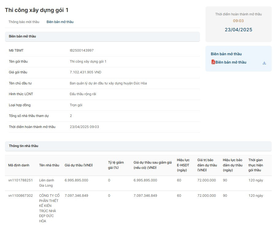 Long An: 2 nha thau canh tranh goi sua chua tru so, truong hoc