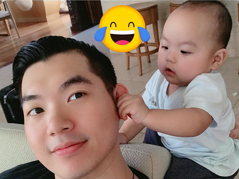Cặp quý tử sinh đôi của Trương Nam Thành hiện tại được hơn 1 tuổi.
