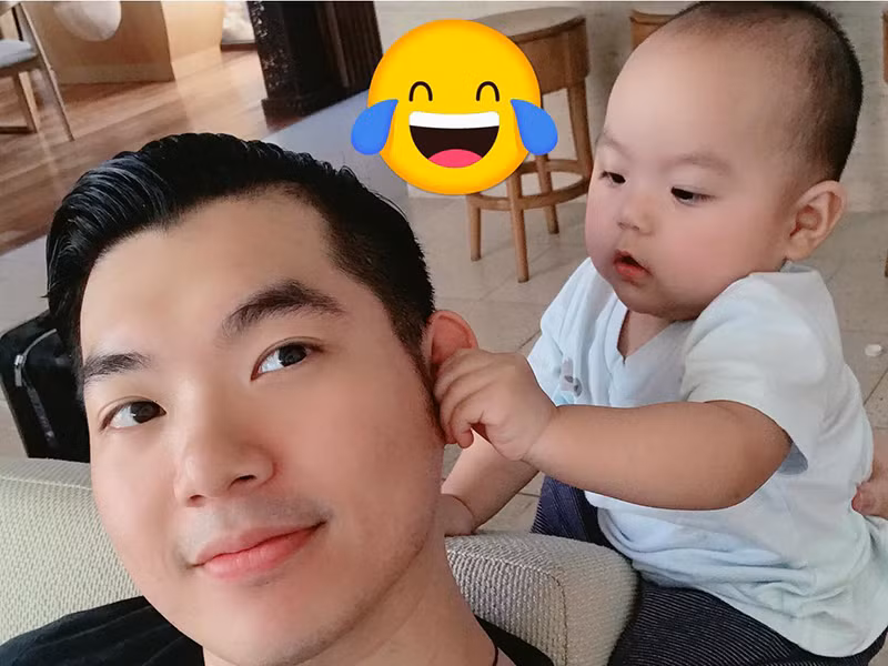 Cặp quý tử sinh đôi của Trương Nam Thành hiện tại được hơn 1 tuổi.