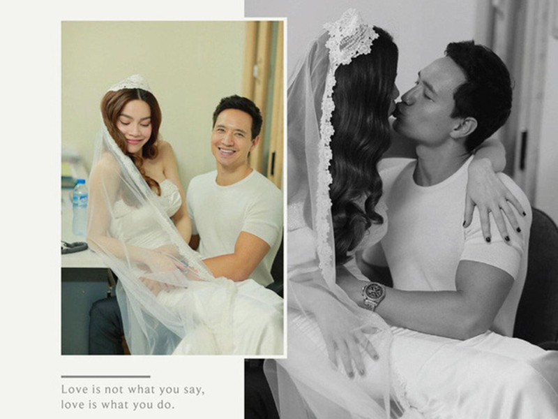 Không ít khán giả cho rằng đây là loạt ảnh hậu trường buổi chụp ảnh cưới của Hồ Ngọc Hà - Kim Lý. Ảnh: Vietnamnet
