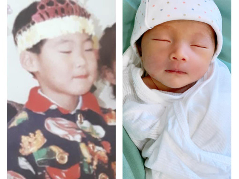 Pha Lê chia sẻ hình ảnh ông xã ngày nhỏ và bé Thiên Ý, đồng thời than thở không thoát kiếp đẻ thuê.