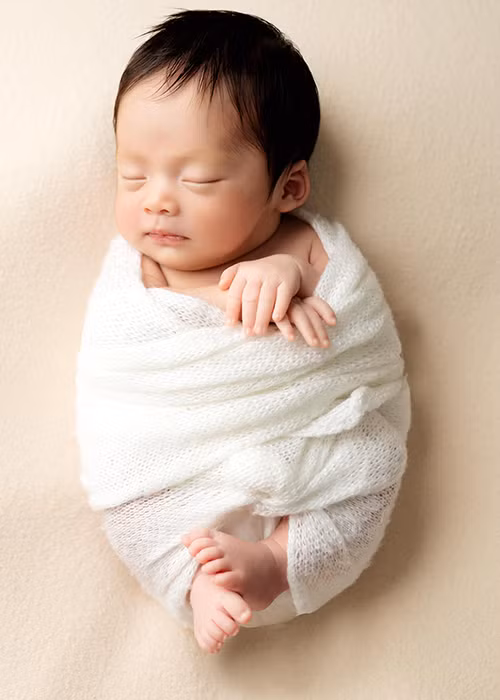 Vợ chồng Pha Lê thực hiện bộ ảnh ghi lại hình ảnh con gái chưa đầy tháng tuổi.