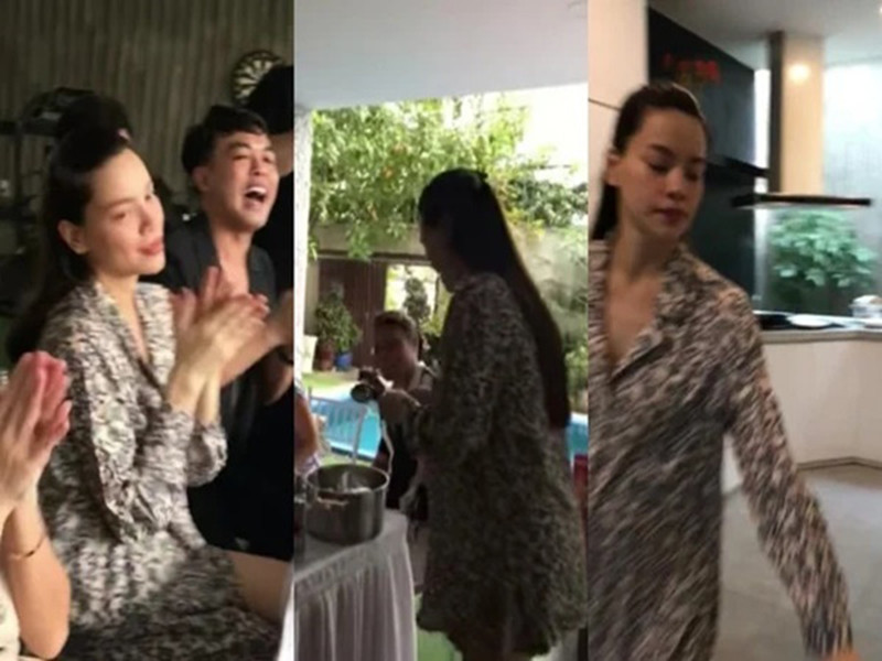 Nữ ca sĩ xuất hiện khá thon gọn trong tiệc sinh nhật Kim Lý cách đây ít ngày. Ảnh: Gia đình mới