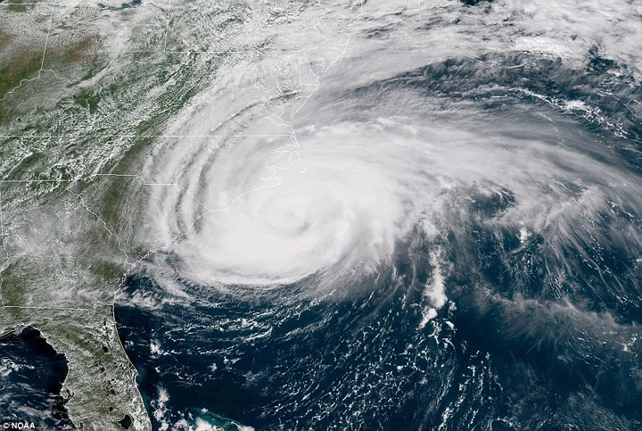 Hình ảnh chụp từ vệ tinh cơn bão Florence khi sắp đổ bộ vào khu vực bờ đông nước Mỹ.