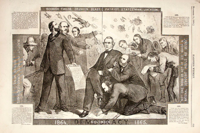 Trong lịch sử, Tổng thống Mỹ đầu tiên bị luận tội là Andrew Johnson (Tổng thống thứ 16), khi ông quyết định sa thải Bộ trưởng Chiến tranh Edwin Stanton trong thời điểm nước Mỹ vừa kết thúc nội chiến vào năm 1867. Khi Bộ trưởng Stanton phản đối những chính sách của Tổng thống Johnson đối với các bang thuộc Liên minh cũ. Ảnh: The Civil War.