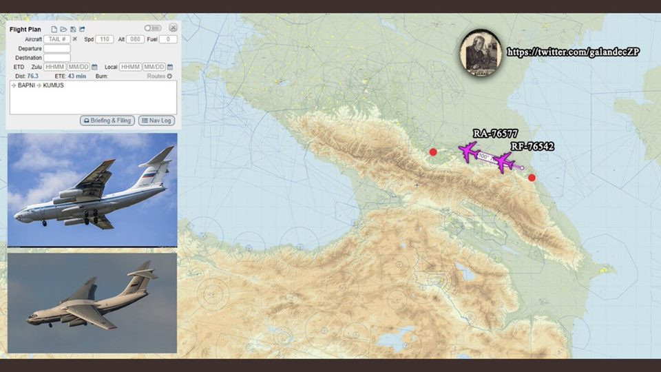 Theo một số nguồn tin không chính thức số máy bay IL-76 trên bắt đầu hành trình đến Syria từ cuối tuần trước, ngay trước thông báo chính thức của Bộ trưởng Quốc phòng Nga Sergei Shoigu về việc chuyển giao các tên lửa phòng không tầm xa S-300 cho Syria trong vòng 14 ngày. Nguồn ảnh: GalandecZP.