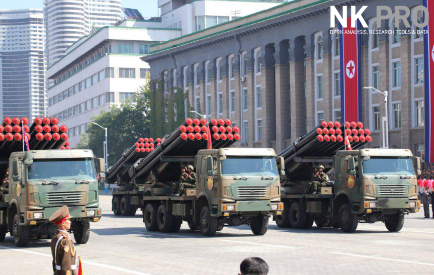 Tổ hợp pháo phản lực phóng loạt M1991 của Triều Tiên sử dụng đạn rocket 240mm có tầm bắn tối đa lên đến 60km. Ảnh: NK News.