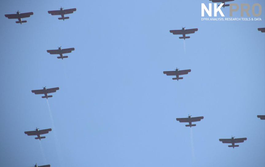 Trong ảnh là đội hình máy bay An-2 của Không quân Triều Tiên xếp thành số 70 nhằm chào mừng 70 năm Quốc khánh CHDCND Triều Tiên. Ảnh: NK News.