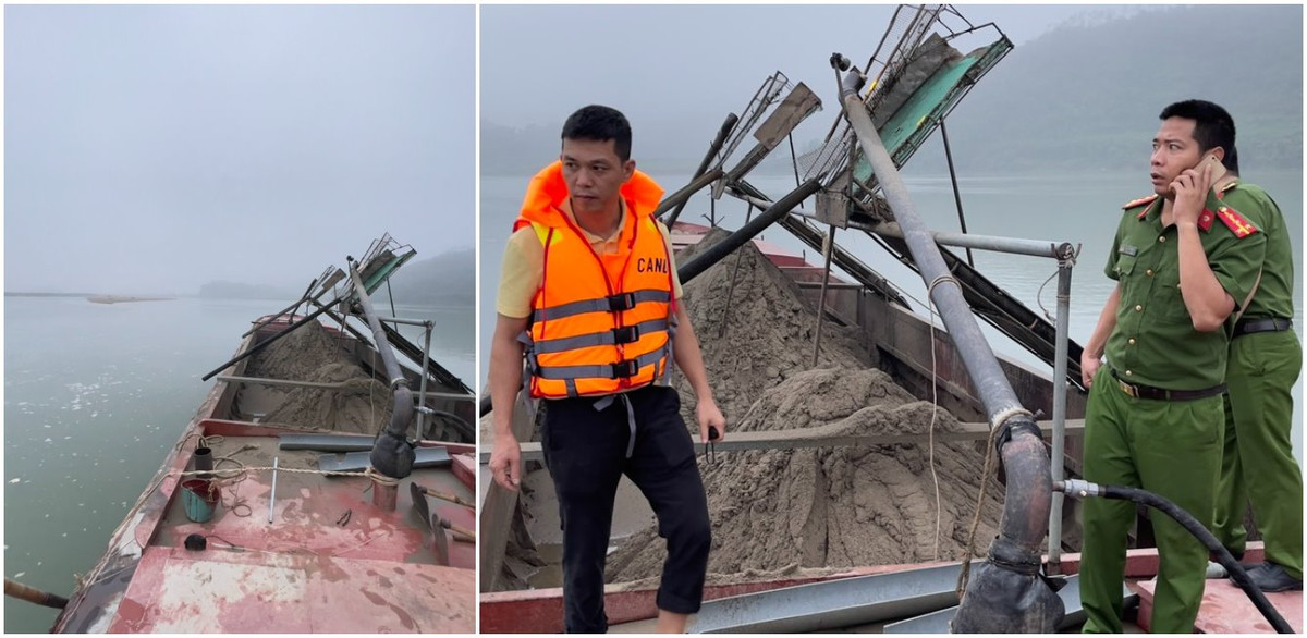 Bat giu 9 tau khai thac cat soi trai phep tren song Lam