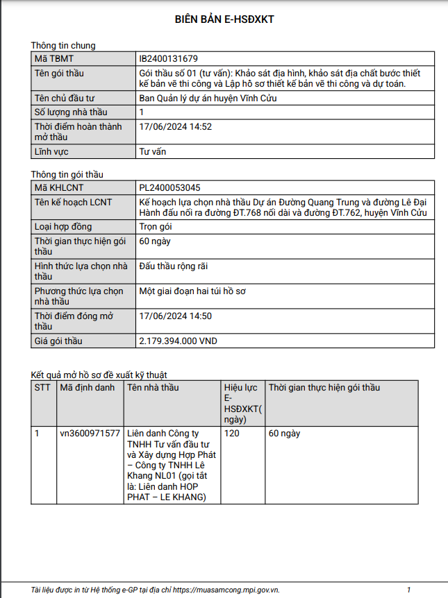 Dong Nai: Goi thau tu van hon 2 ty tai Vinh Cuu ve tay ai?