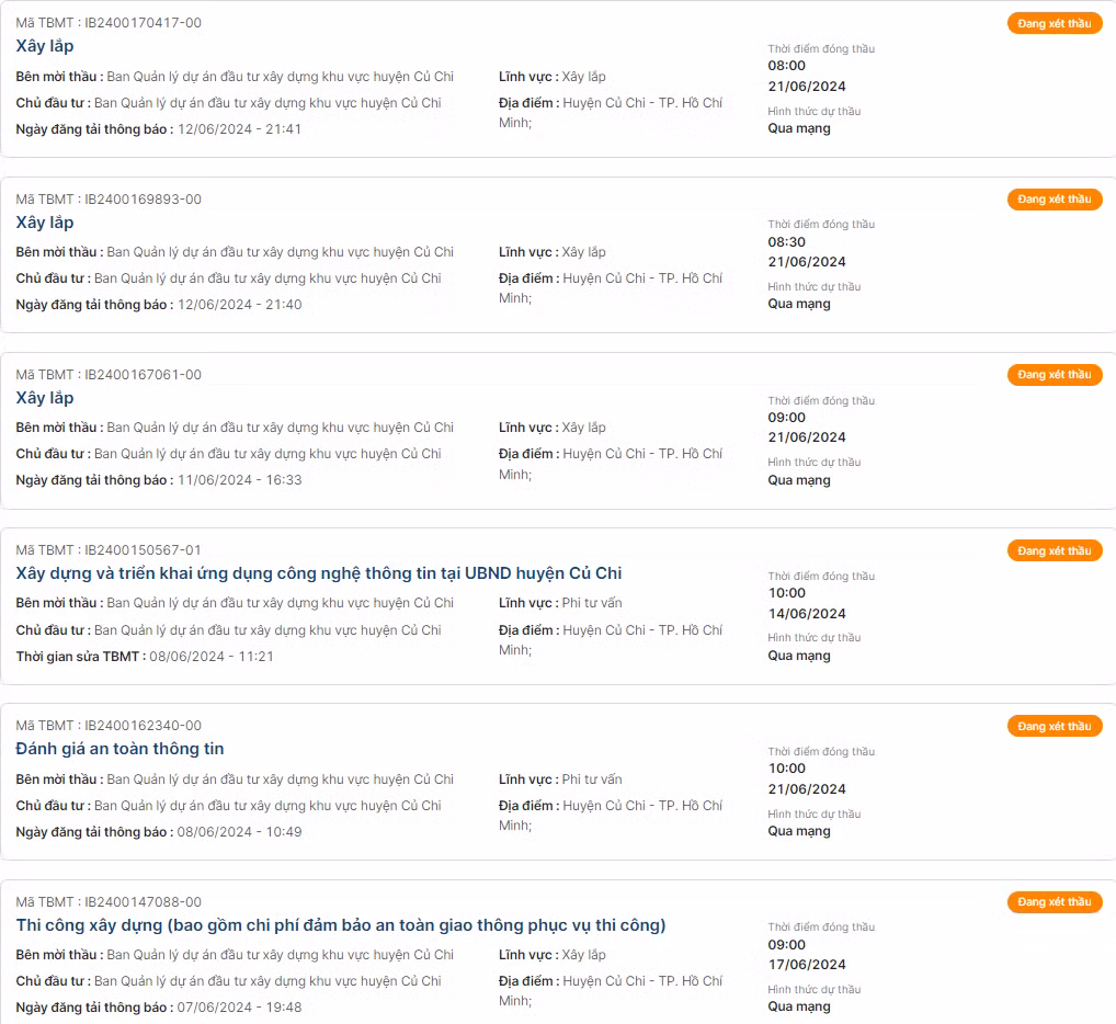 TPHCM: Hang tram goi thau tai Cu Chi dang cho ket qua