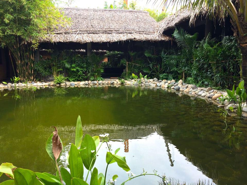 Trong khuôn viên võ đường còn có hồ nước tuyệt đẹp.