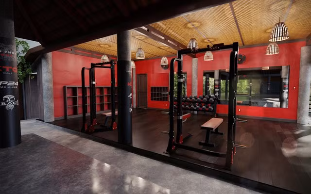 Toàn bộ võ đường của Johnny Trí Nguyễn đều được xây dựng bằng chất liệu từ thiên nhiên.