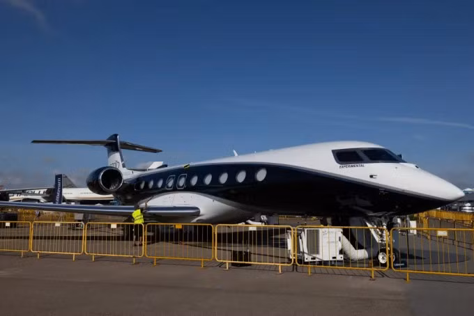 Theo Business Insider, Gulfstream G700 được xem là một trong những chiếc máy bay tư nhân lớn nhất và tiên tiến nhất trên thế giới. Ảnh: Bloomberg