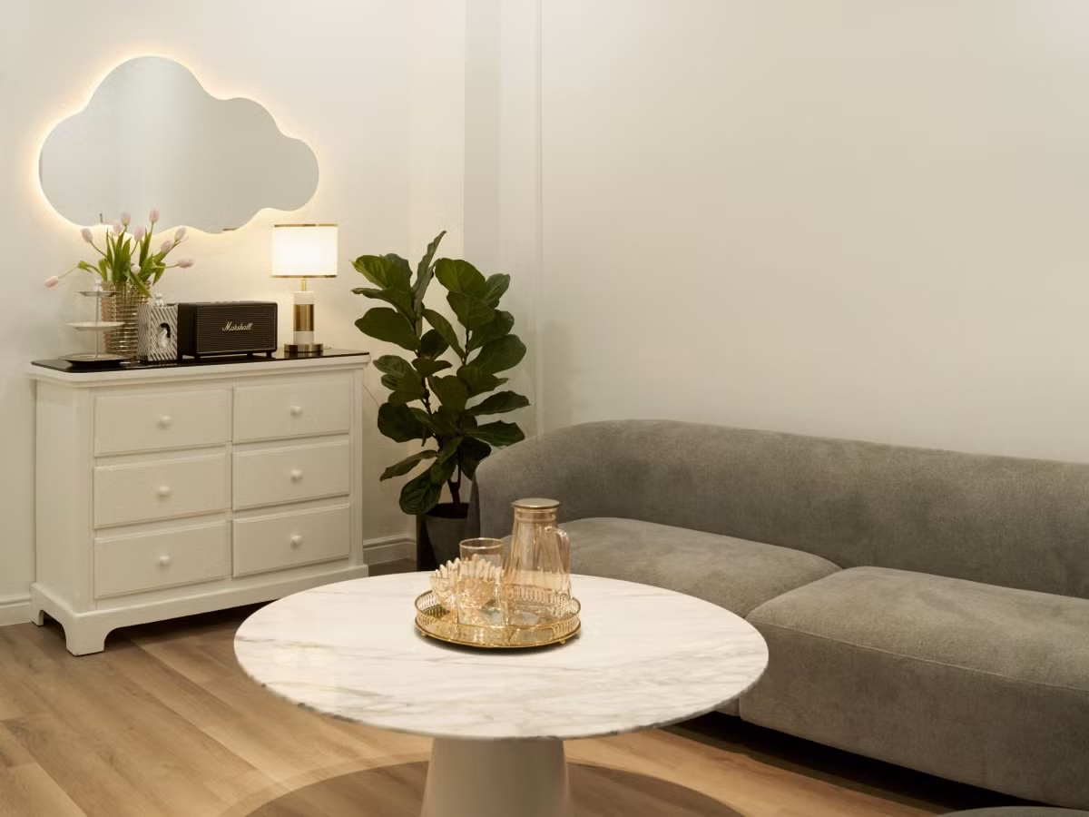 Khu vực để Diệp Lâm Anh và mẹ thưởng trà, thư giãn. Ảnh: House n Home