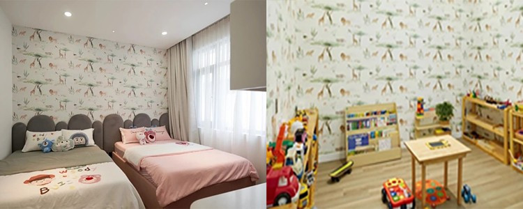 Trong phòng ngủ các con, Diệp Lâm Anh không chọn giường tầng vì sợ các con leo trèo nguy hiểm. Ảnh: House n Home