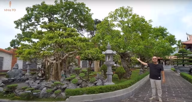 Khuôn viên rộng lớn với những con đường lát đá rộng rãi, thoáng đãng và hàng chục cây lộc vừng, mưng, sanh, si cổ thụ... bao quanh. Ảnh: Chụp màn hình NhaTo