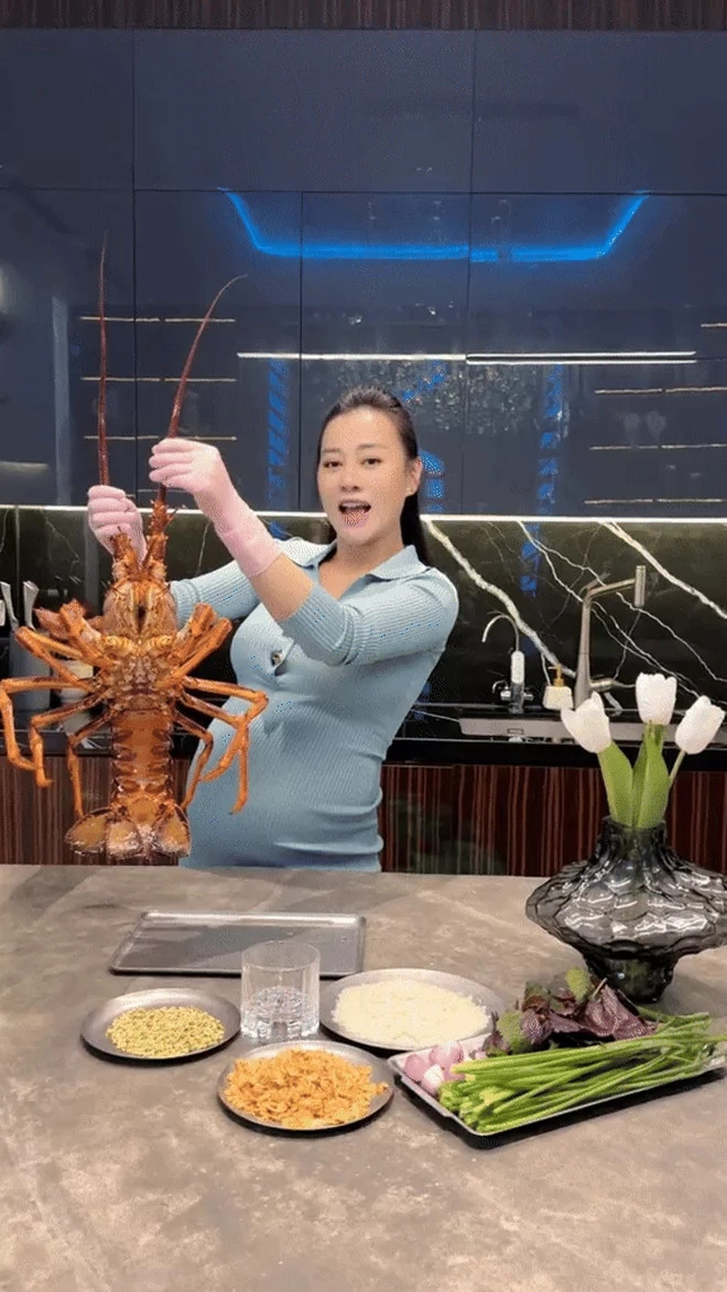 Phương Oanh sắm sửa đầy đủ các trang thiết bị hiện đại như máy rửa bát, hút mùi... Ảnh chụp màn hình FBNV