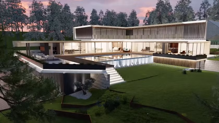 Dinh thự gồm 3 tầng, cách Lisbon 40 km, có tổng diện tích 2.720m2, diện tích xây dựng 544m2, với các khu vườn xung quanh và một hồ bơi tuyệt đẹp. Ảnh: Gqindia