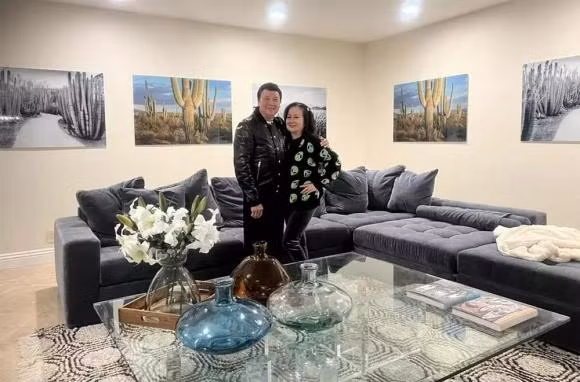 Biệt thự của NSƯT Bảo Quốc rộng 340m2, gồm 1 tầng,5 phòng ngủ, 5 phòng tắm, phòng giặt, phòng để đồ, phòng thể dục, phòng bếp hiện đại cùng nhiều tiện ích khác. Ảnh: FBNV