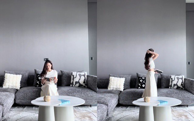 Nội thất phòng khách không cầu kỳ nhưng rất có gu. Ảnh: chụp màn hình TikTok