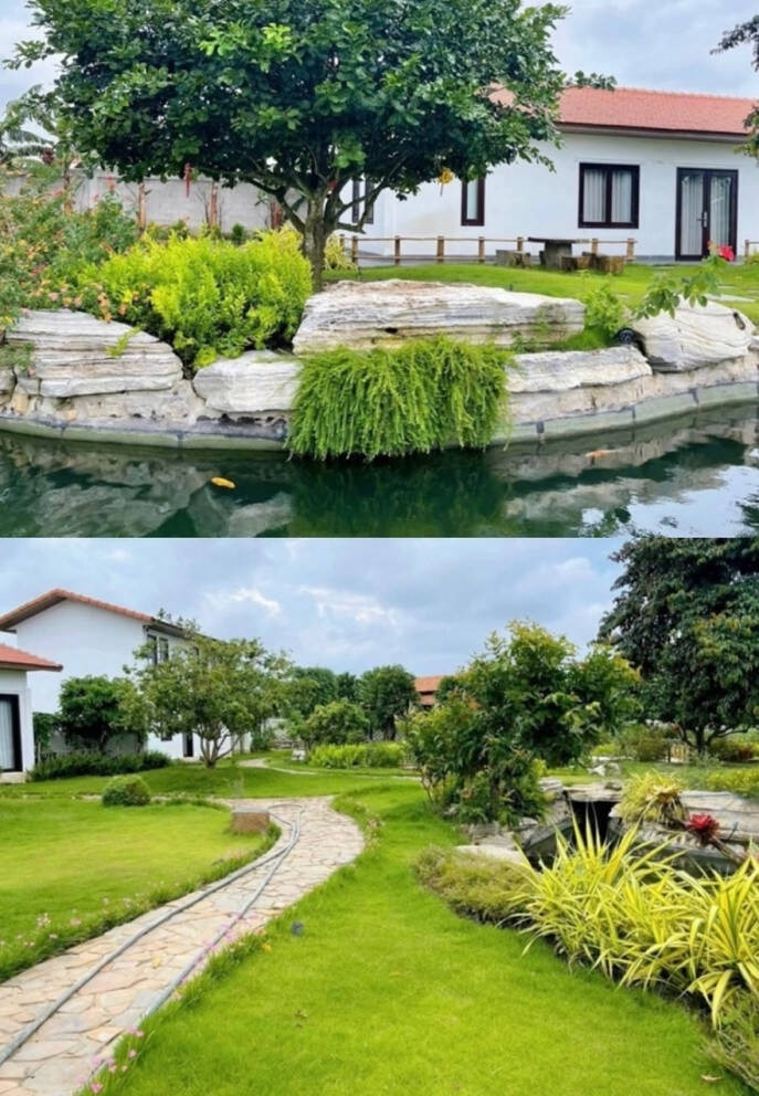 Thậm chí, nhiều bạn bè còn ví biệt thự nhà vườn của Trường Giang- Nhã Phương giống như công viên thu nhỏ. Ảnh chụp màn hình