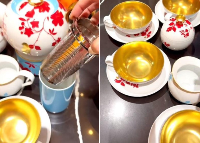 Đoàn Di Băng còn mua bộ ấm trà trị giá 60 triệu đồng của Thái Công.