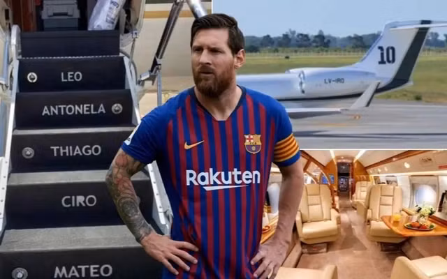 Messi cũng thường xuyên sử dụng chuyên cơ riêng để đi khắp nơi trên thế giới. Theo SCMP, chiếc chuyên cơ Gulfstream V năm 2004 của Messi có đầy đủ nhà bếp, phòng tắm và có thể chứa tới 16 hành khách. Ảnh: Yotube