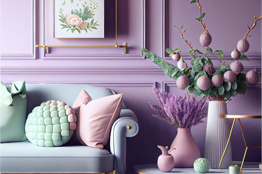 Màu tím đã bắt đầu phủ sóng và được nhiều người sử dụng trong thiết kế nội thất. Tuy nhiên, 2024 mới thực sự là năm mà màu tím trở thành xu hướng. Ảnh: Adobe Stock