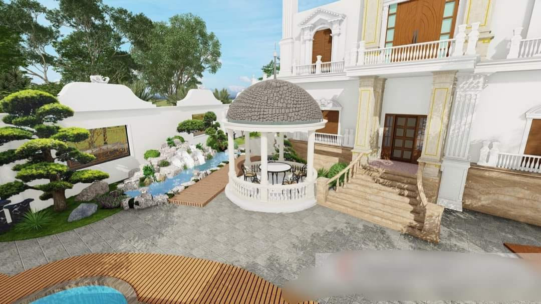 Bích Ngân tiết lộ đã mất vài năm để xây dựng toà lâu đài này theo đúng ý muốn. Hiện mặt ngoài đã khang trang, chỉ cần làm nốt nội thất bên trong là có thể chuyển về ở.