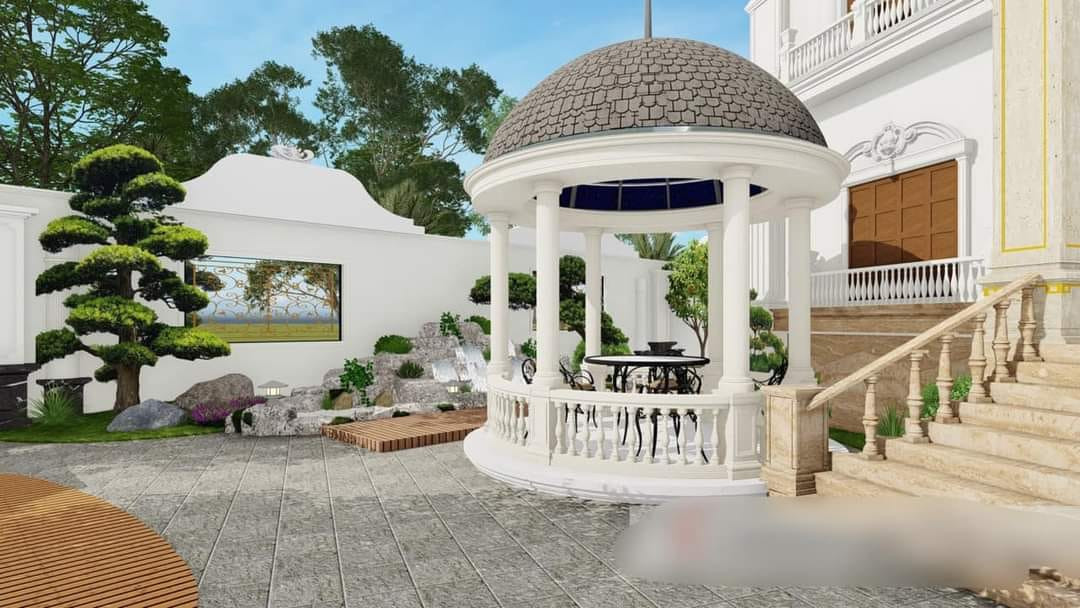 Thay vì làm lâu đài gỗ, Bích Ngân chọn ốp đá toàn bộ bên trong căn nhà.