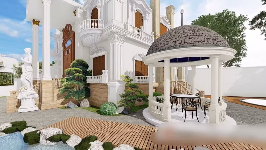 Có những mảng tường Bích Ngân sử dụng loại đá khổng tước đắt tiền, mời cả đội ngũ thi công từ Trung Quốc về để đo đạc và lắp đặt.