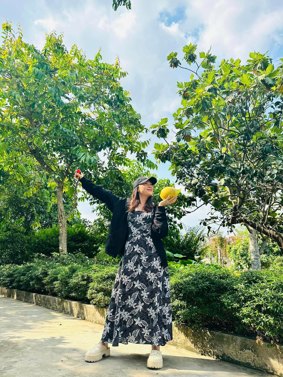 Trước đó ít ngày, Mỹ Tâm khoe "vũ điệu hái bưởi" khiến khán giả thích thú.