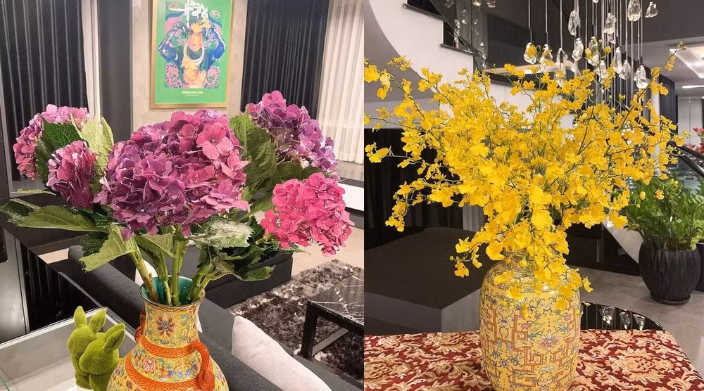 Hoa tươi được trang trí mọi góc trong nhà.