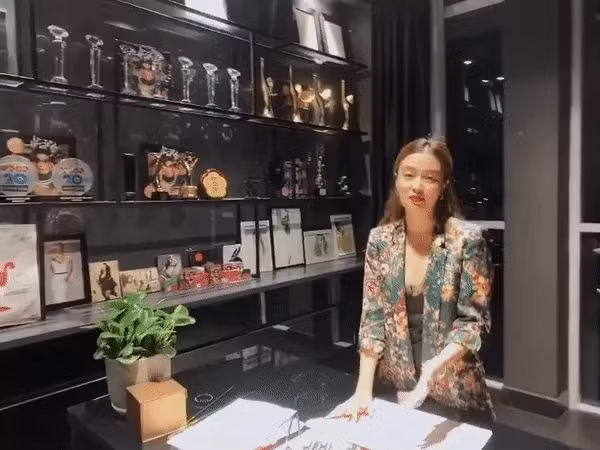 Hoàng Thùy Linh còn dành riêng một căn phòng để vẽ tranh, trưng bày các giải thưởng.