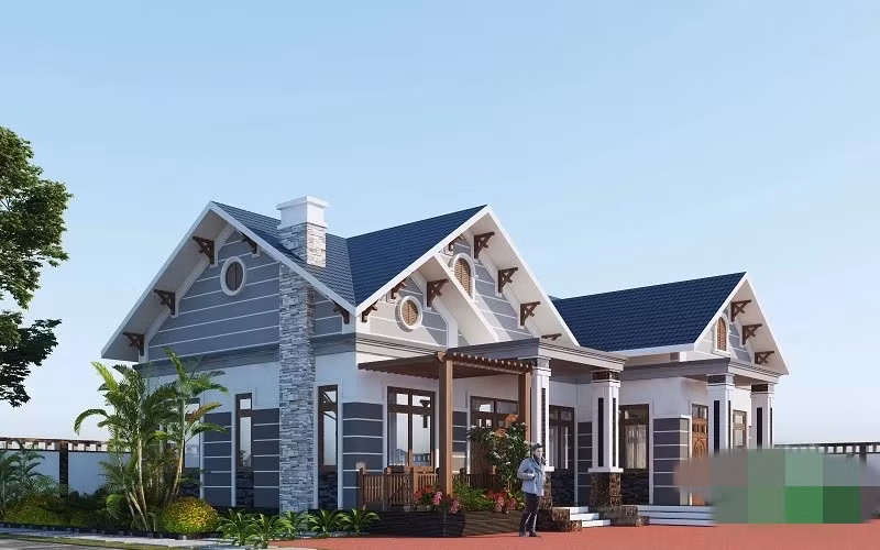 Bên trong nhà cấp 4 mái thái được thiết kế linh hoạt và tiện nghi. Phòng ngủ, phòng khách và nhà bếp được bố trí hài hòa, tối ưu hóa không gian sử dụng. Ảnh: Kientrucphongthuykhanghung