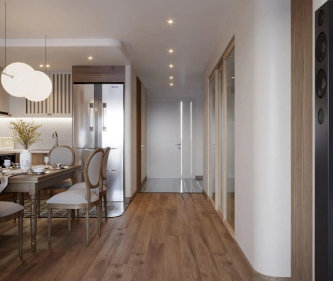 Căn hộ của Tun Phạm có tổng diện tích 88m2, gồm 1 phòng khách và 2 phòng ngủ. Nguồn ảnh: FBNV, chụp màn hình