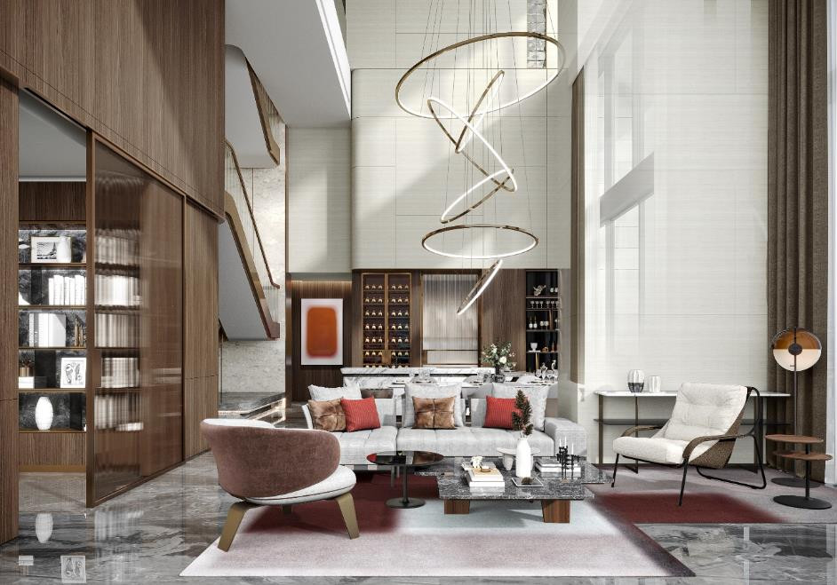 Penthouse của Hà Anh Tuấn có tổng diện tích 240 m2, được xây dựng theo dạng duplex với 4 phòng ngủ, 2 phòng ở tầng dưới, 2 phòng ở tầng trên. Ảnh: Facebook