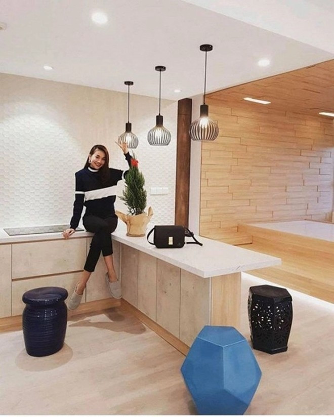Trước khi hoàn thiện biệt thự 1.000m2, Thanh Hằng từng sống trong căn hộ cao cấp ở phố lớn TP HCM. Ảnh: FB Thanh Hằng