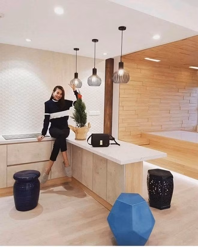 Trước khi hoàn thiện biệt thự 1.000m2, Thanh Hằng từng sống trong căn hộ cao cấp ở phố lớn TP HCM. Ảnh: FB Thanh Hằng