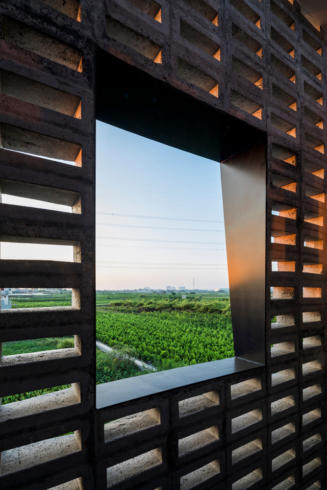 Khung cửa nhìn xuống cánh đồng xanh mướt. Nguồn ảnh: Hiroyuki Oki