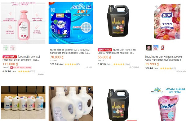 Nước giặt siêu rẻ “tung hoành” chợ mạng Nuoc giat sieu re “tung hoanh” cho mang
