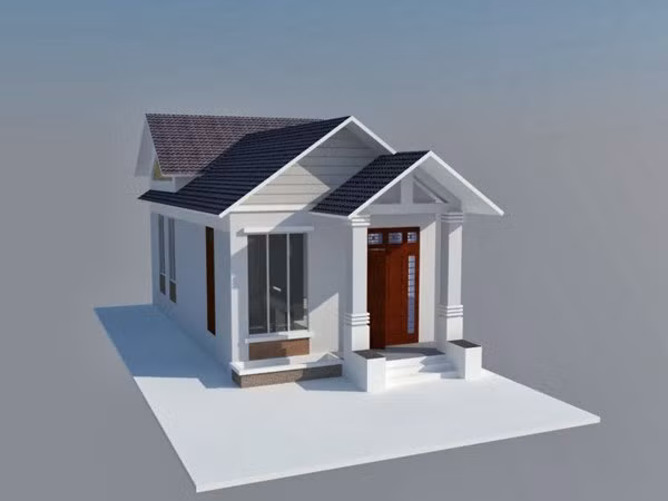 Nhà cấp 4 sử dụng mái thái dốc cao giật cấp với vạt mái dài giúp tránh tình trạng hắt nắng, hay mưa vào cửa sổ bên trong. Ảnh: Wedo