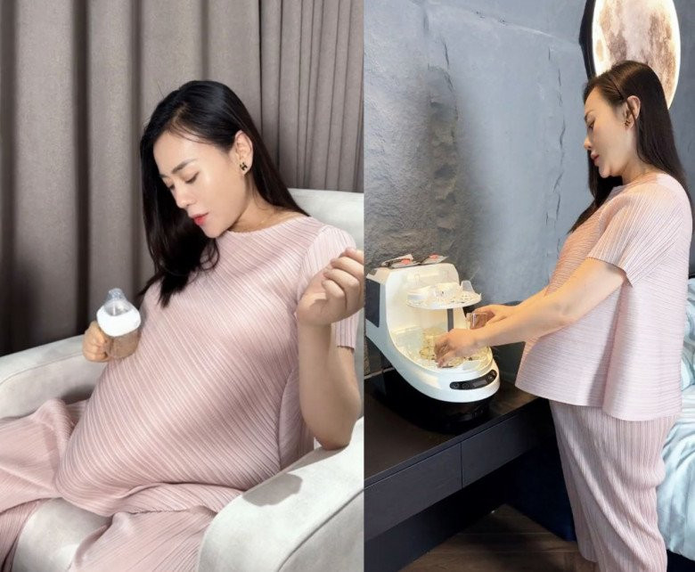 Phương Oanh cũng sắm đầy đủ các loại máy móc hỗ trợ như máy hút sữa, pha sữa, hâm sữa, tiệt trùng...Nguồn ảnh: FBNV